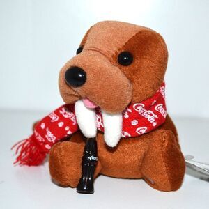 Coca Cola Walrus Collectible Plush Vintage Coca Cola plastic bottle logo scarf